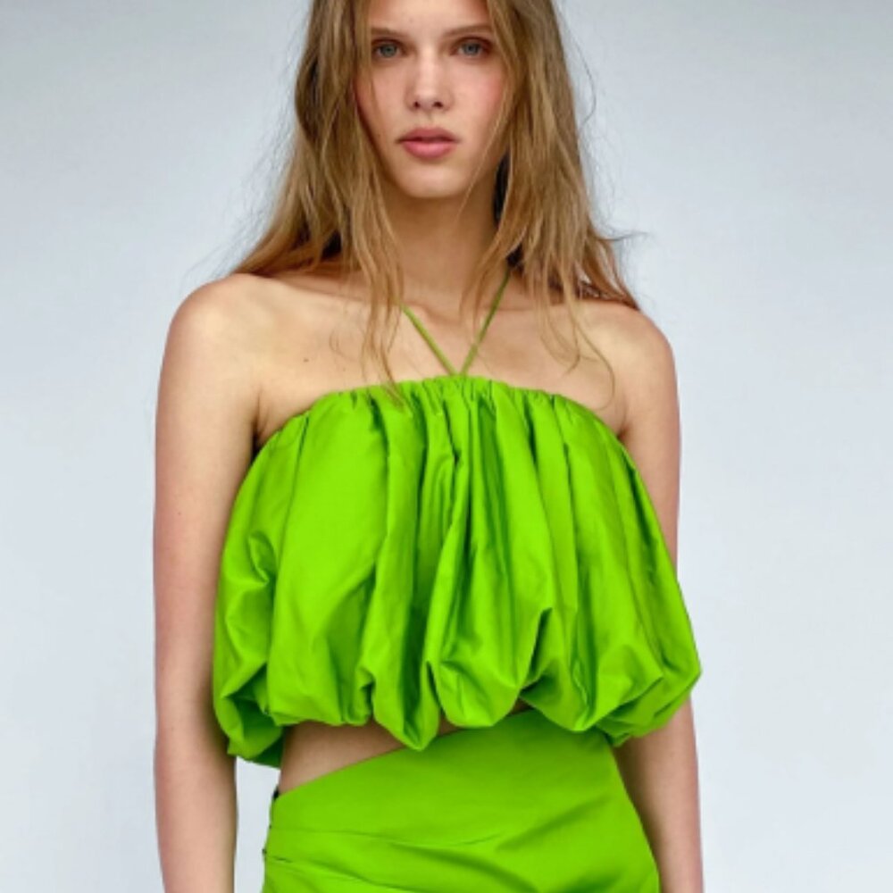 Zara Voluminous Top Green XS